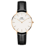 Buy Shop Daniel Wellington Petite Reading White Dial Black Leather Strap Watch For Women - DW00100173 USA Online
