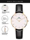 Buy Shop Daniel Wellington Petite Reading White Dial Black Leather Strap Watch For Women - DW00100173 USA Online