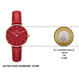 Buy Shop Daniel Wellington Petite Red Dial Red Leather Strap Watch For Women - DW00100405 USA Online
