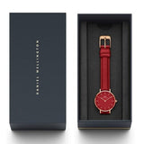 Buy Shop Daniel Wellington Petite Red Dial Red Leather Strap Watch For Women - DW00100405 USA Online