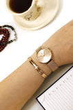 Buy Shop Daniel Wellington Petite Rose Gold Dial Rose Gold Mesh Bracelet Watch For Women - DW00100471 USA Online