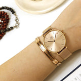 Buy Shop Daniel Wellington Petite Rose Gold Dial Rose Gold Mesh Strap Watch For Women - DW00100472 USA Online
