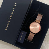 Buy Shop Daniel Wellington Petite Rose Gold Dial Rose Gold Mesh Strap Watch For Women - DW00100472 USA Online