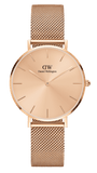 Buy Shop Daniel Wellington Petite Rose Gold Dial Rose Gold Mesh Strap Watch For Women - DW00100472 USA Online