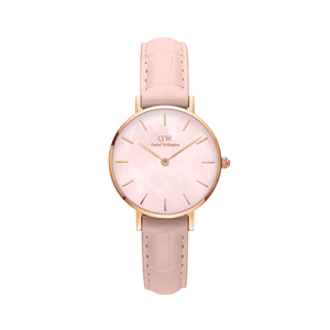 Buy Shop Daniel Wellington Petite Rouge Pink Dial Pink Leather Strap Watch For Women - DW00100511 USA Online