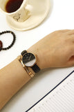 Buy Shop Daniel Wellington Petite Sheffield Black Dial Black Leather Strap Watch For Women - DW00100168 USA Online