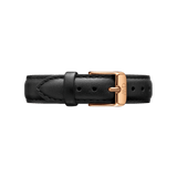 Buy Shop Daniel Wellington Petite Sheffield Black Dial Black Leather Strap Watch For Women - DW00100168 USA Online