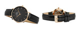Buy Shop Daniel Wellington Petite Sheffield Black Dial Black Leather Strap Watch For Women - DW00100168 USA Online