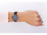 Buy Shop Daniel Wellington Petite Sheffield Black Dial Black Leather Strap Watch For Women - DW00100180 USA Online