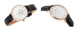 Buy Shop Daniel Wellington Petite Sheffield White Dial Black Leather Strap Watch For Women - DW00100174 USA Online