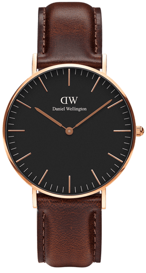 Buy Shop Daniel Wellington Petite St Mawes Black Dial Brown Leather Strap Watch For Women - DW00100169 USA Online
