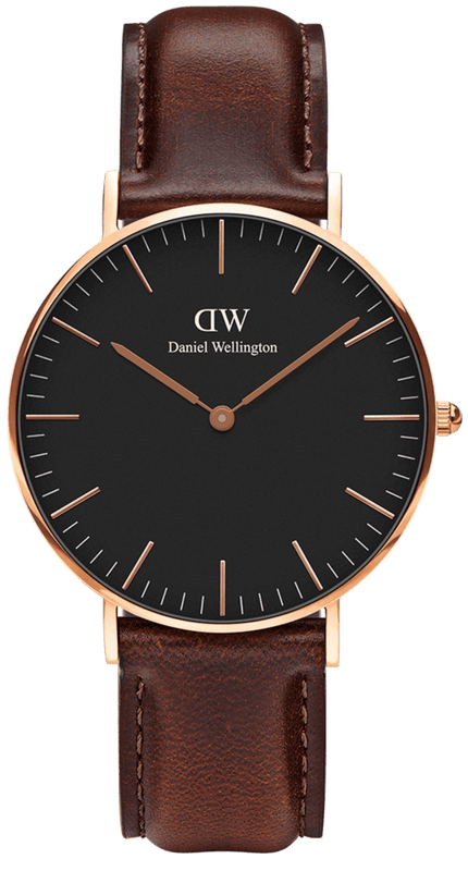 Buy Shop Daniel Wellington Petite St Mawes Black Dial Brown Leather Strap Watch For Women - DW00100169 USA Online