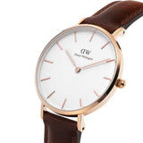 Buy Shop Daniel Wellington Petite St Mawes White Dial Brown Leather Strap Watch For Women - DW00100175 USA Online