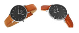 Buy Shop Daniel Wellington Petite Sterling Black Dial Brown Leather Strap Watch For Women - DW00100178 USA Online