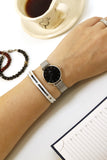Buy Shop Daniel Wellington Petite Sterling Black Dial Silver Mesh Bracelet Watch For Women - DW00100218 USA Online