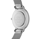 Buy Shop Daniel Wellington Petite Sterling Black Dial Silver Mesh Bracelet Watch For Women - DW00100218 USA Online