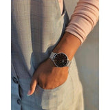 Buy Shop Daniel Wellington Petite Sterling Black Dial Silver Mesh Bracelet Watch For Women - DW00100304 USA Online