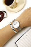 Buy Shop Daniel Wellington Petite Sterling Quartz White Dial Silver Mesh Bracelet Watch For Men - DW00100306 USA Online