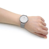 Buy Shop Daniel Wellington Petite Sterling Quartz White Dial Silver Mesh Bracelet Watch For Men - DW00100306 USA Online