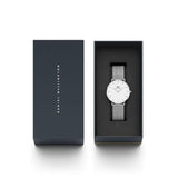 Buy Shop Daniel Wellington Petite Sterling Quartz White Dial Silver Mesh Bracelet Watch For Men - DW00100306 USA Online