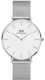 Buy Shop Daniel Wellington Petite Sterling Quartz White Dial Silver Mesh Bracelet Watch For Men - DW00100306 USA Online