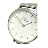 Buy Shop Daniel Wellington Petite Sterling White Dial Silver Mesh Bracelet Watch For Women - DW00100220 USA Online