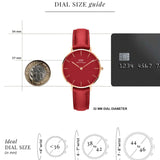 Buy Shop Daniel Wellington Petite Suffolk Red Dial Red Leather Strap Watch For Women - DW00100404 USA Online