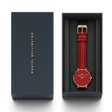Buy Shop Daniel Wellington Petite Suffolk Red Dial Red Leather Strap Watch For Women - DW00100404 USA Online