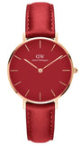 Buy Shop Daniel Wellington Petite Suffolk Red Dial Red Leather Strap Watch For Women - DW00100404 USA Online