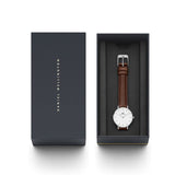 Buy Shop Daniel Wellington Petite White Dial Brown Leather Strap Watch For Women - DW00100243 USA Online