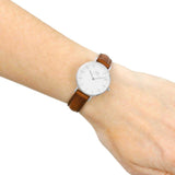 Buy Shop Daniel Wellington Petite White Dial Brown Leather Strap Watch For Women - DW00100243 USA Online