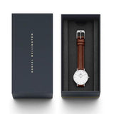Buy Shop Daniel Wellington Petite White Dial Brown Leather Strap Watch For Women - DW00100243 USA Online