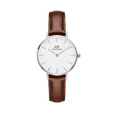 Buy Shop Daniel Wellington Petite White Dial Brown Leather Strap Watch For Women - DW00100243 USA Online