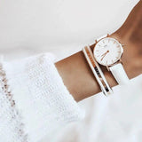 Buy Shop Daniel Wellington Petite White Dial White Leather Strap Watch For Women - DW00100249 USA Online