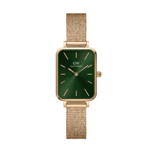 Buy Shop Daniel Wellington Pressed Melrose Emerald Green Rose Gold Mesh Strap Watch For Women - DW00100445 USA Online