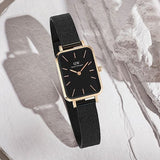 Buy Shop Daniel Wellington Quadro Ashfield Black Dial Black Mesh Strap Watch For Women - DW00100433 USA Online