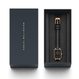 Buy Shop Daniel Wellington Quadro Black Dial Black Leather Strap Watch For Women - DW00100449 USA Online