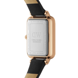 Buy Shop Daniel Wellington Quadro Black Dial Black Leather Strap Watch For Women - DW00100449 USA Online