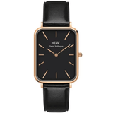 Buy Shop Daniel Wellington Quadro Black Dial Black Leather Strap Watch For Women - DW00100449 USA Online