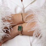 Buy Shop Daniel Wellington Quadro Melrose Green Dial Rose Gold Mesh Strap Watch For Women - DW00100437 USA Online