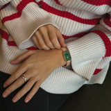 Buy Shop Daniel Wellington Quadro Melrose Green Dial Rose Gold Mesh Strap Watch For Women - DW00100437 USA Online