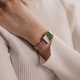 Buy Shop Daniel Wellington Quadro Melrose Green Dial Rose Gold Mesh Strap Watch For Women - DW00100437 USA Online