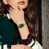 Buy Shop Daniel Wellington Quadro Melrose Green Dial Rose Gold Mesh Strap Watch For Women - DW00100437 USA Online