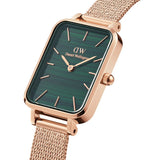 Buy Shop Daniel Wellington Quadro Melrose Green Dial Rose Gold Mesh Strap Watch For Women - DW00100437 USA Online