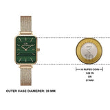 Buy Shop Daniel Wellington Quadro Melrose Green Dial Rose Gold Mesh Strap Watch For Women - DW00100437 USA Online