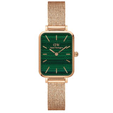 Buy Shop Daniel Wellington Quadro Melrose Green Dial Rose Gold Mesh Strap Watch For Women - DW00100437 USA Online