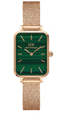 Buy Shop Daniel Wellington Quadro Melrose Green Dial Rose Gold Mesh Strap Watch For Women - DW00100437 USA Online