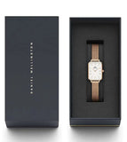 Buy Shop Daniel Wellington Quadro Melrose White Dial Gold Mesh Strap Watch For Women - DW00100431 USA Online