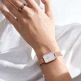 Buy Shop Daniel Wellington Quadro Melrose White Dial Gold Mesh Strap Watch For Women - DW00100431 USA Online