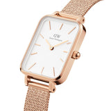 Buy Shop Daniel Wellington Quadro Melrose White Dial Gold Mesh Strap Watch For Women - DW00100431 USA Online